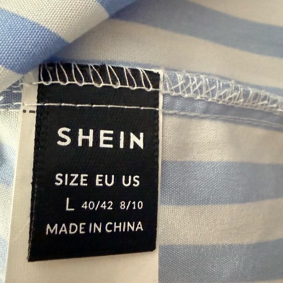 SHEIN Blue and White Striped Mini Dress - Picture 4 of 4